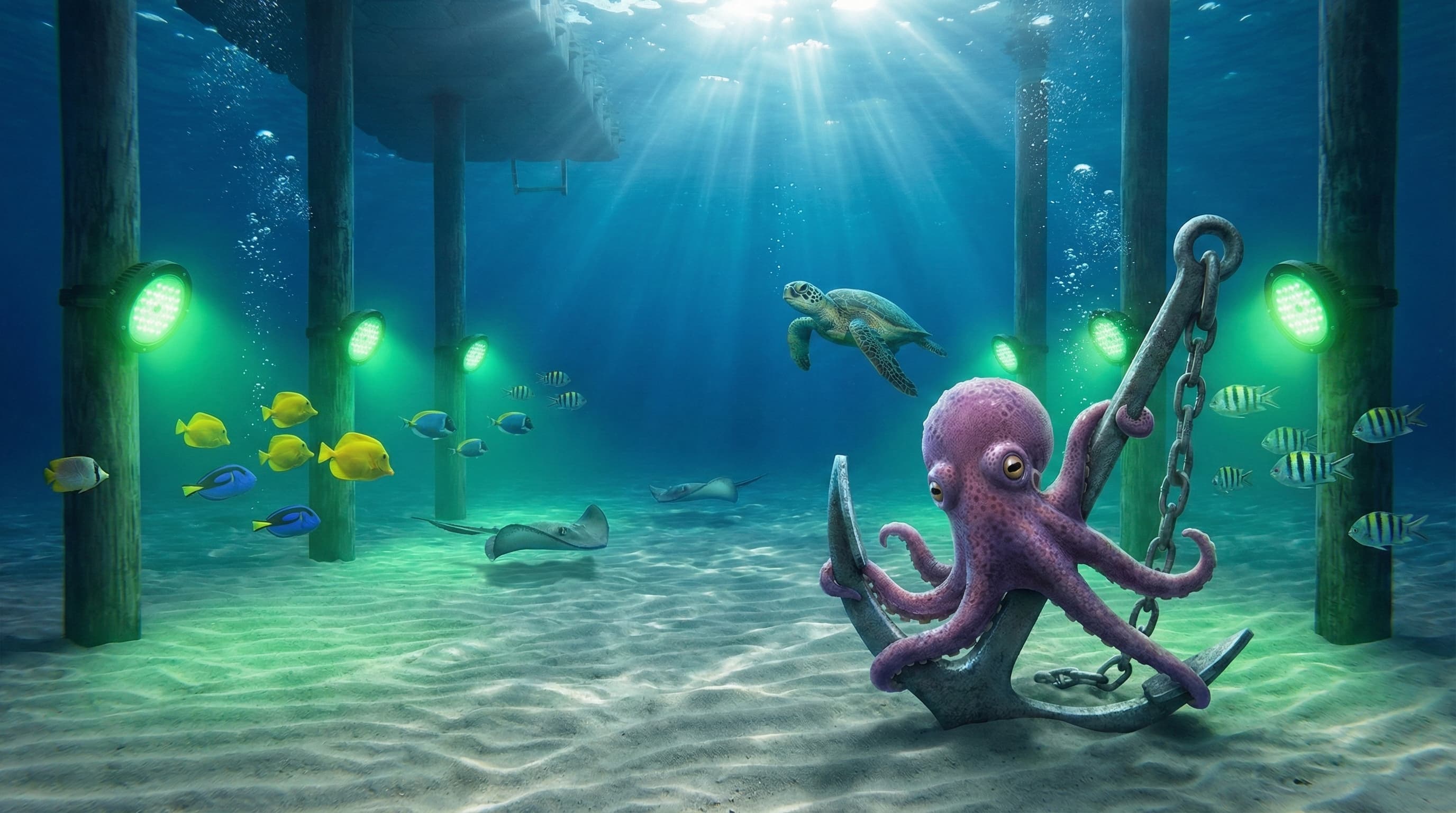 Dock and waterfront scene