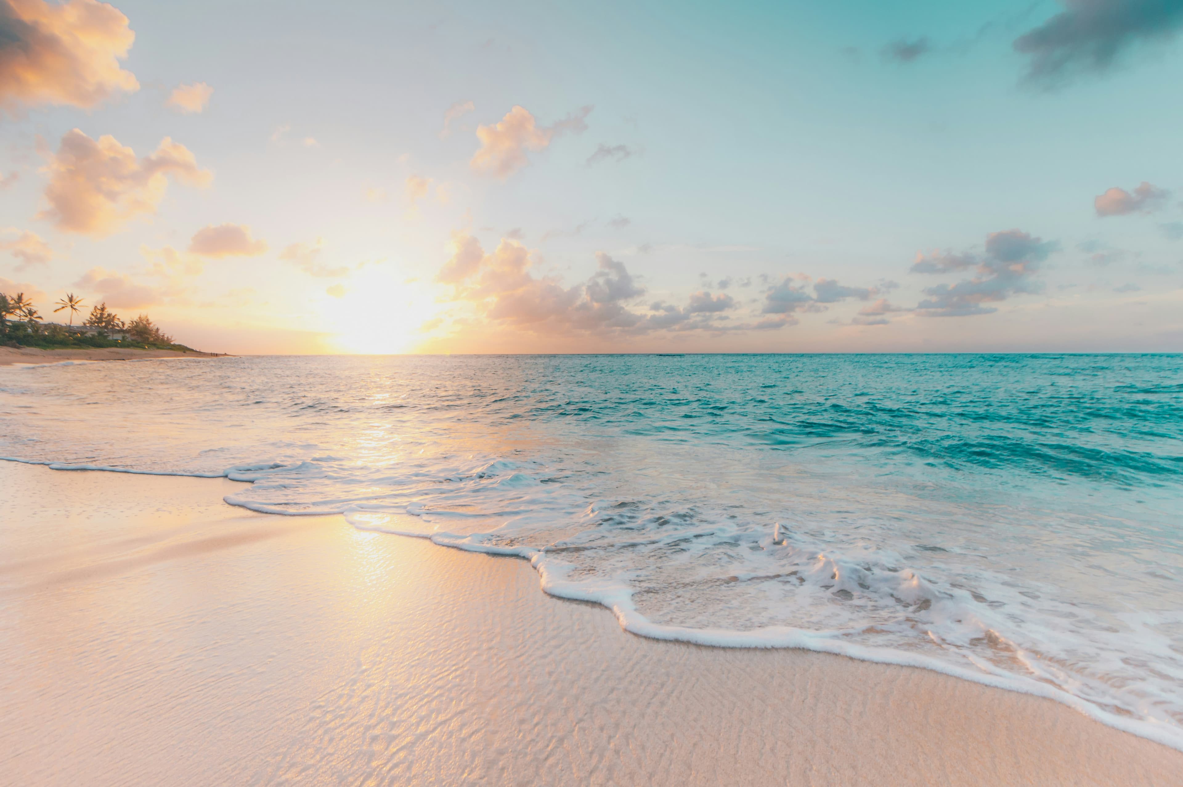 Crystal clear tropical beach with turquoise water